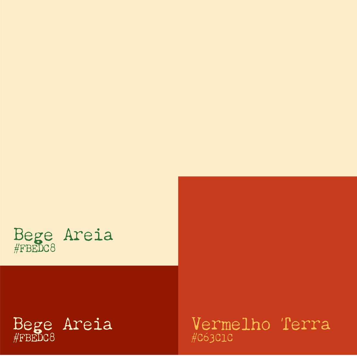 Paleta de cores da identidade visual do restaurante Grená Volcanic Foods