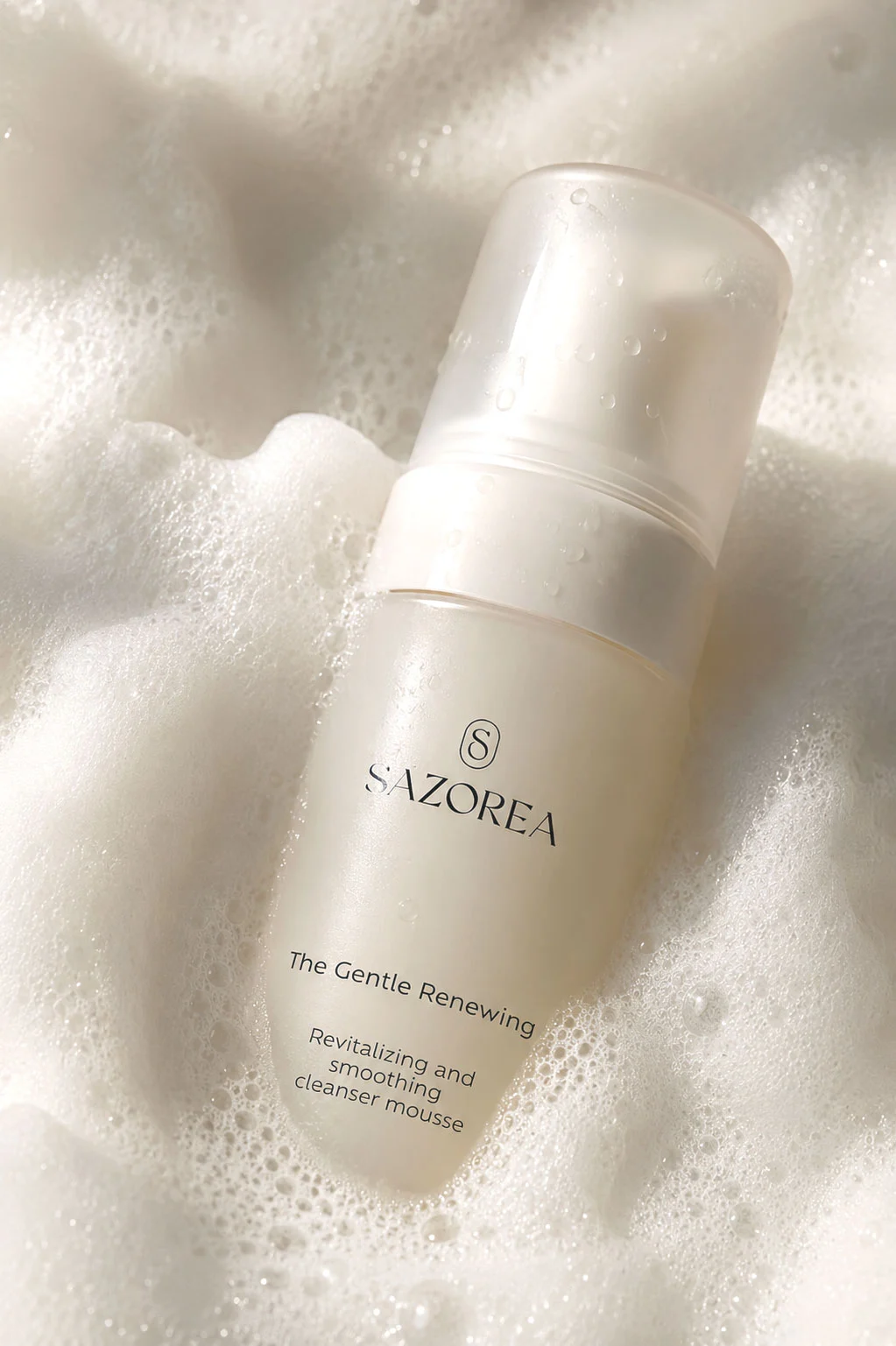 Espuma de limpeza Sazorea The Gentle Renewing com textura mousse suave