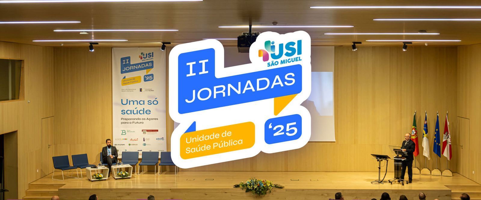 Identidade visual das II Jornadas de Saúde Pública da USISM aplicada em diversos materiais